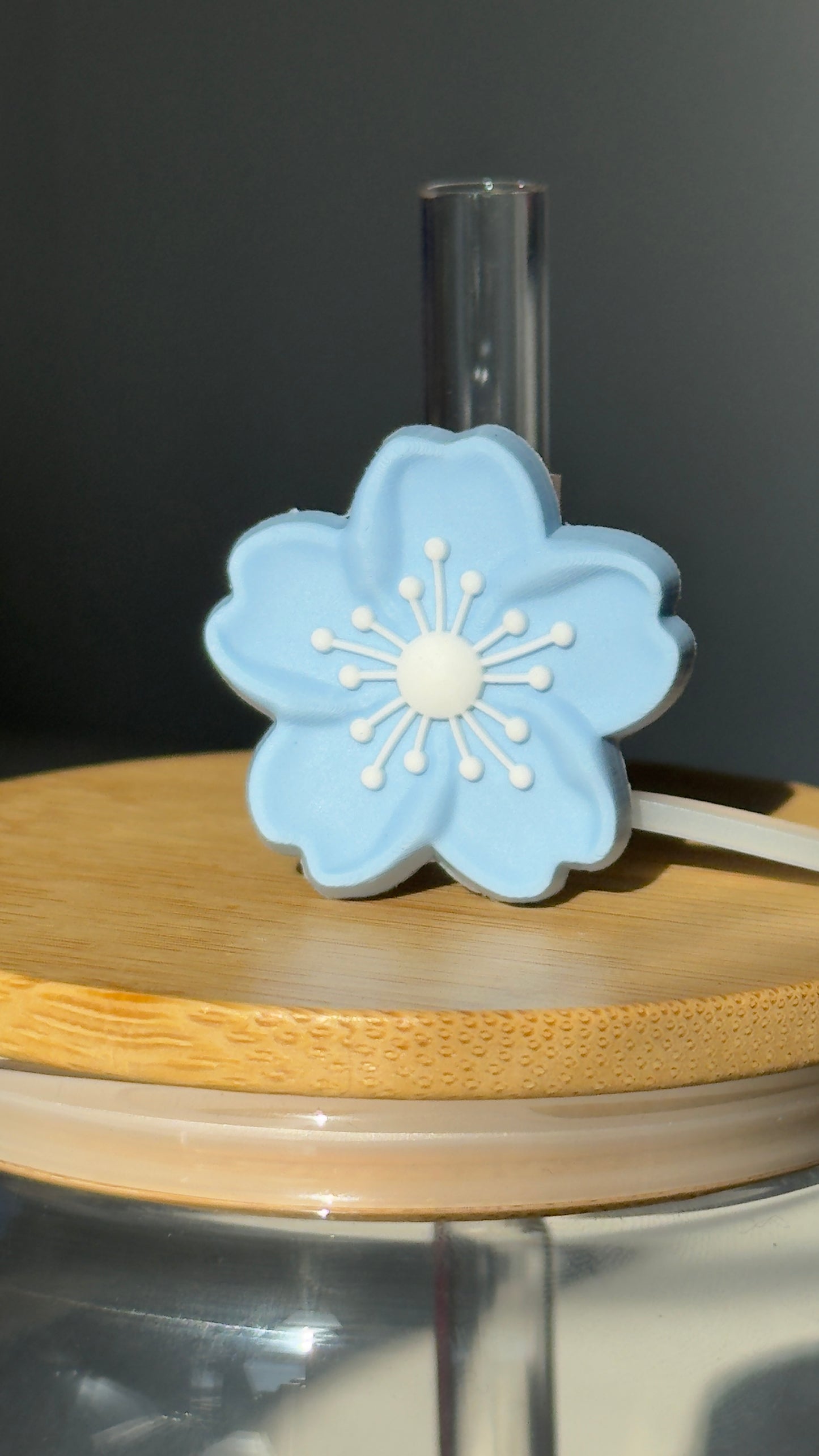 Blue Flower Straw Topper