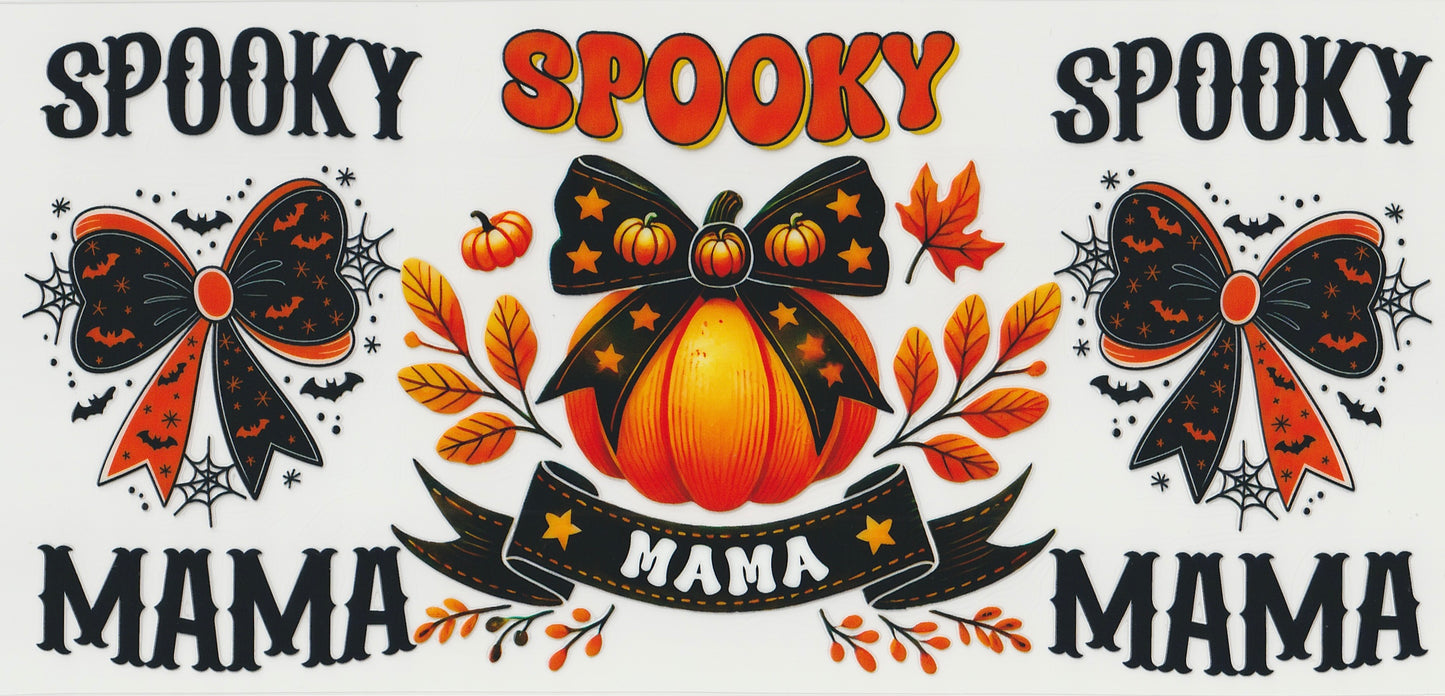 Spooky Mama UV DTF Cup Wrap | Halloween Design | 16oz Cup Decal