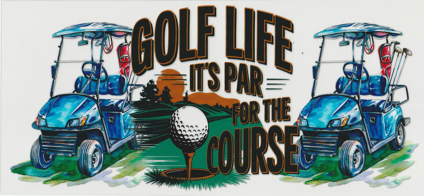 Golfing UV DTF Cup Wrap | 16oz Cup Decal