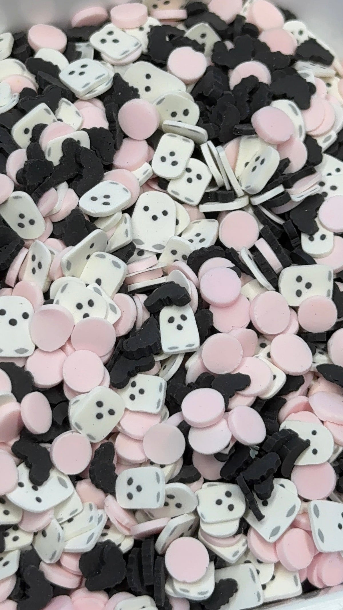 Pink Ghost & Bat Halloween Polymer Clay 5mm