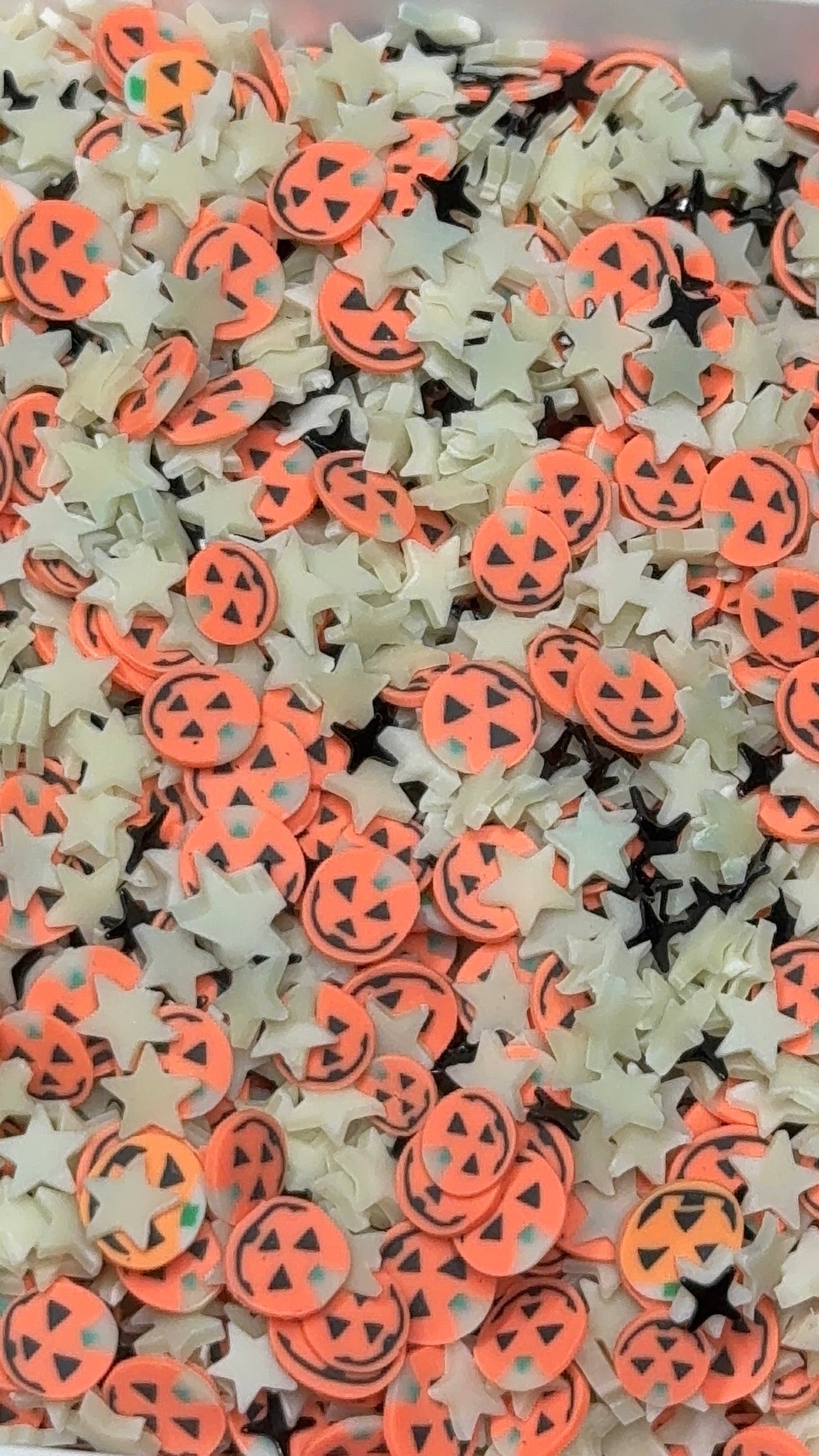 Glow-in-the-Dark Pumpkin & Star Polymer Clay Mix 5mm