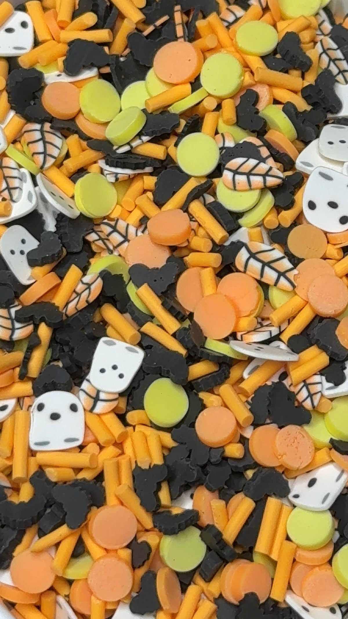 Spooky Ghosts, Bats & Leaves Polymer Clay Mix 5mm