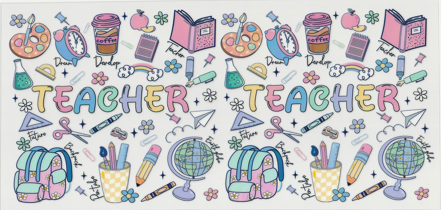 Teacher UV DTF Cup Wrap | 16oz Cup Decal