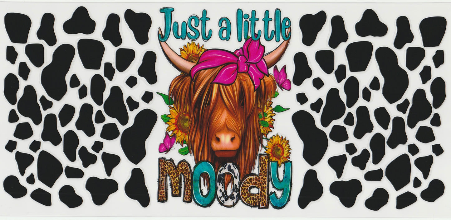 Highland Cow UV DTF Cup Wrap | 16oz Cup Decal
