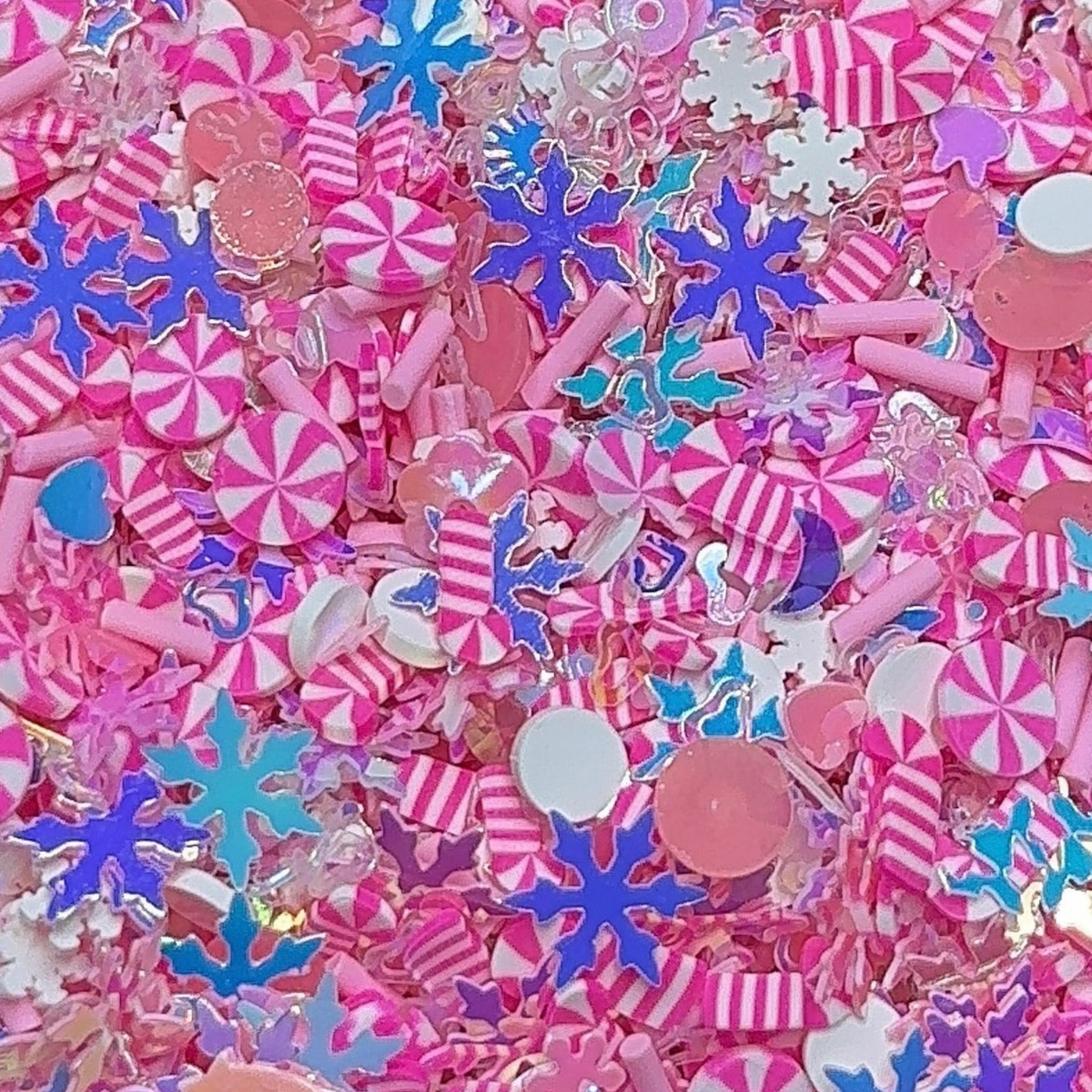 Pink Winter Wonderland Polymer Clay Mix 5mm