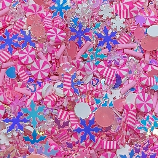Pink Winter Wonderland Polymer Clay Mix 5mm