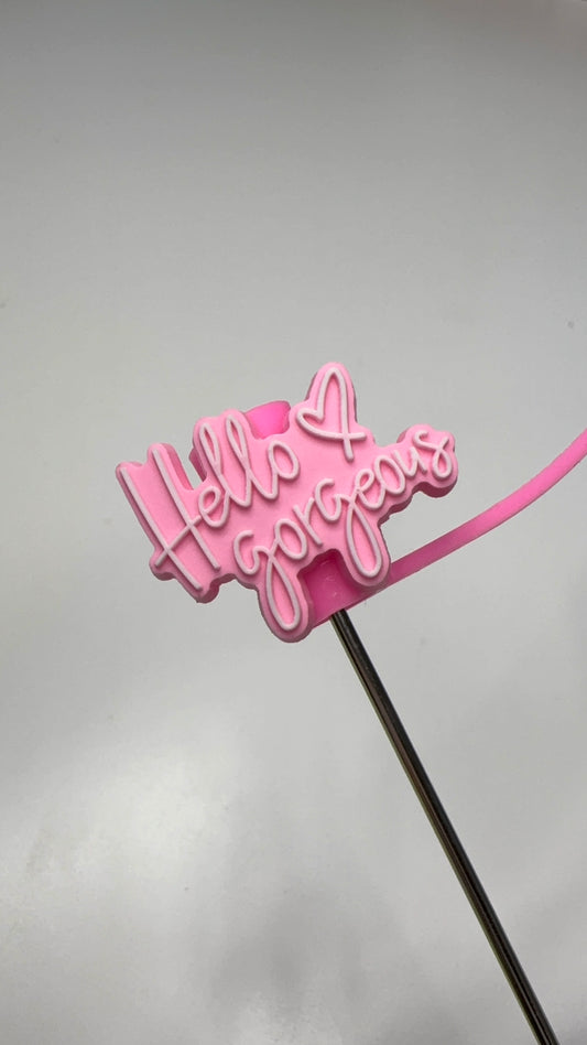 Hello Gorgeous Straw Topper