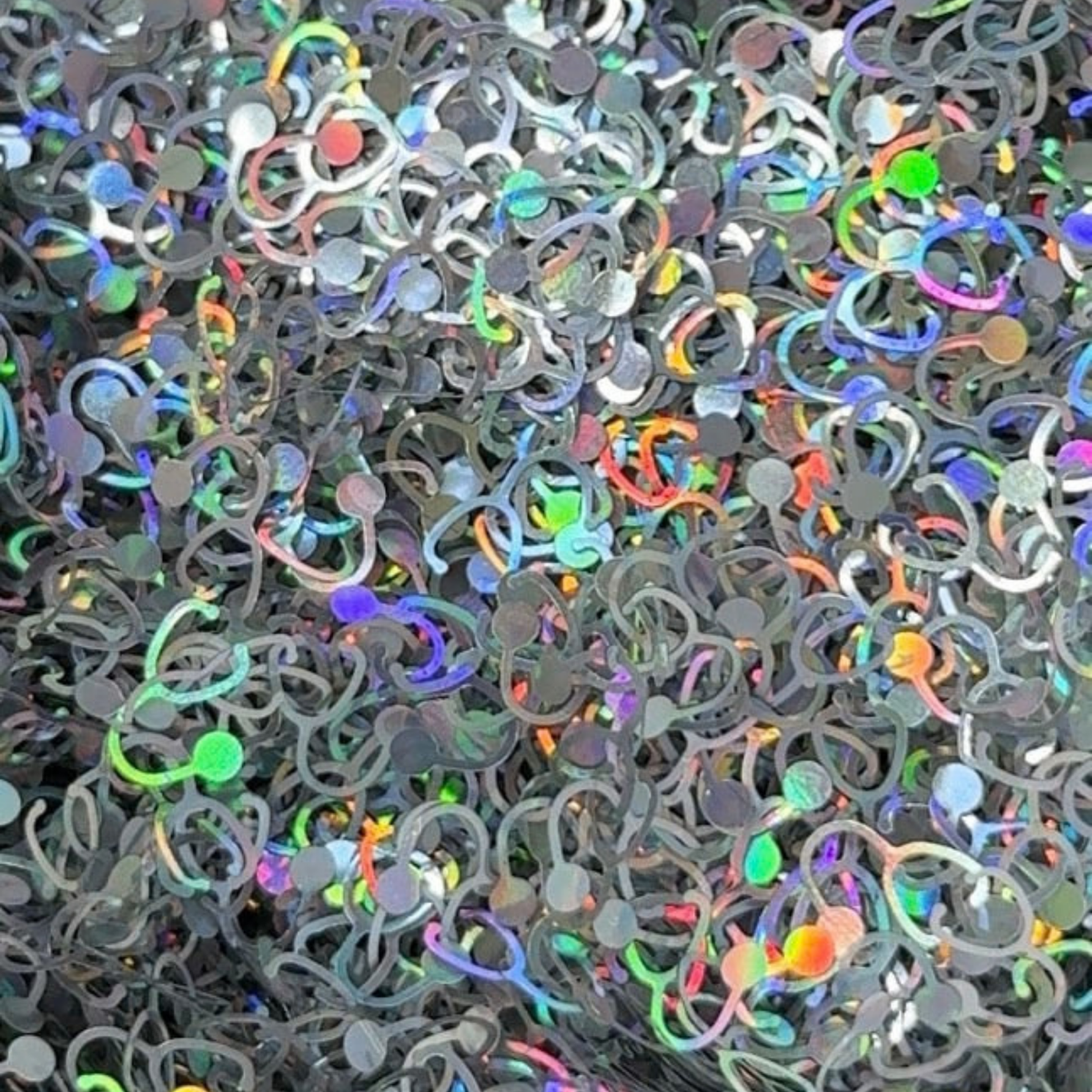 Silver Stethoscope Glitter Shapes