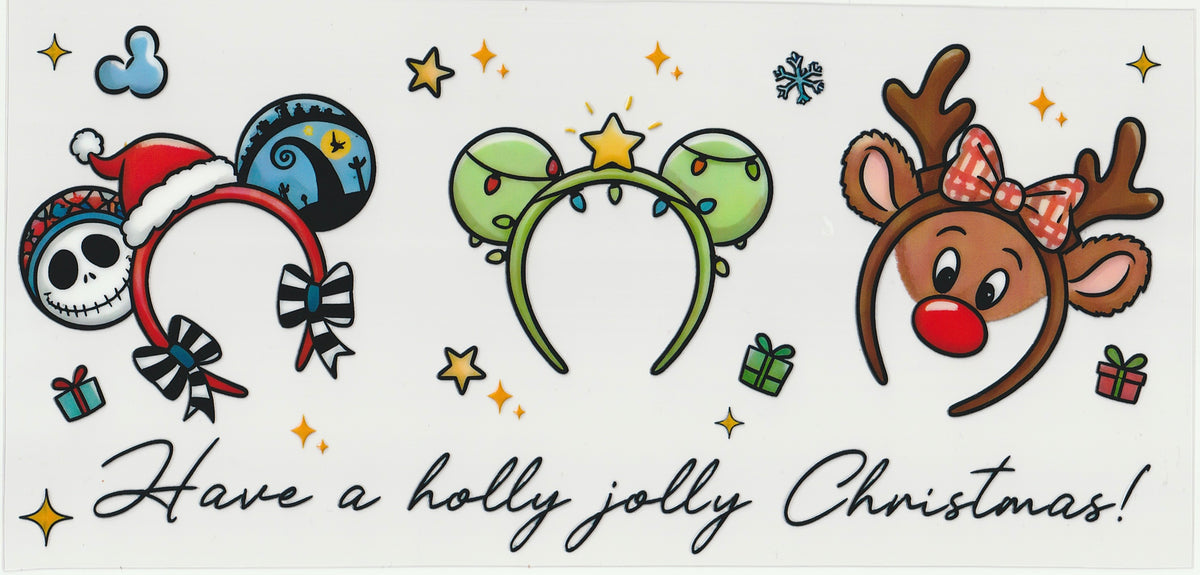 Have a Holly Jolly Christmas  | Christmas Design | UV DTF Cup Wrap | 16oz Cup Decal