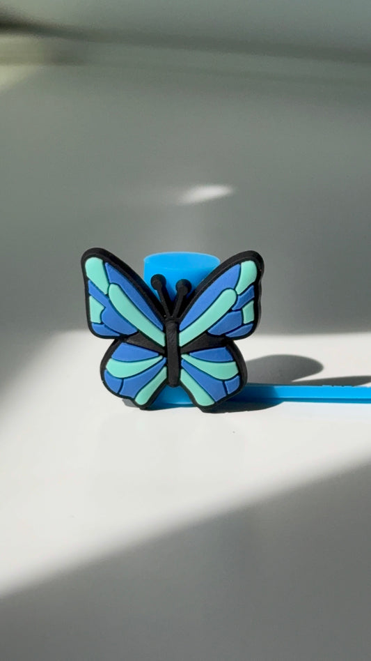 Blue butterfly Straw Topper
