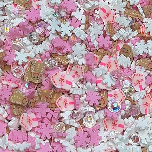 Pink Gingy Christmas Home Polymer Clay Mix 5mm