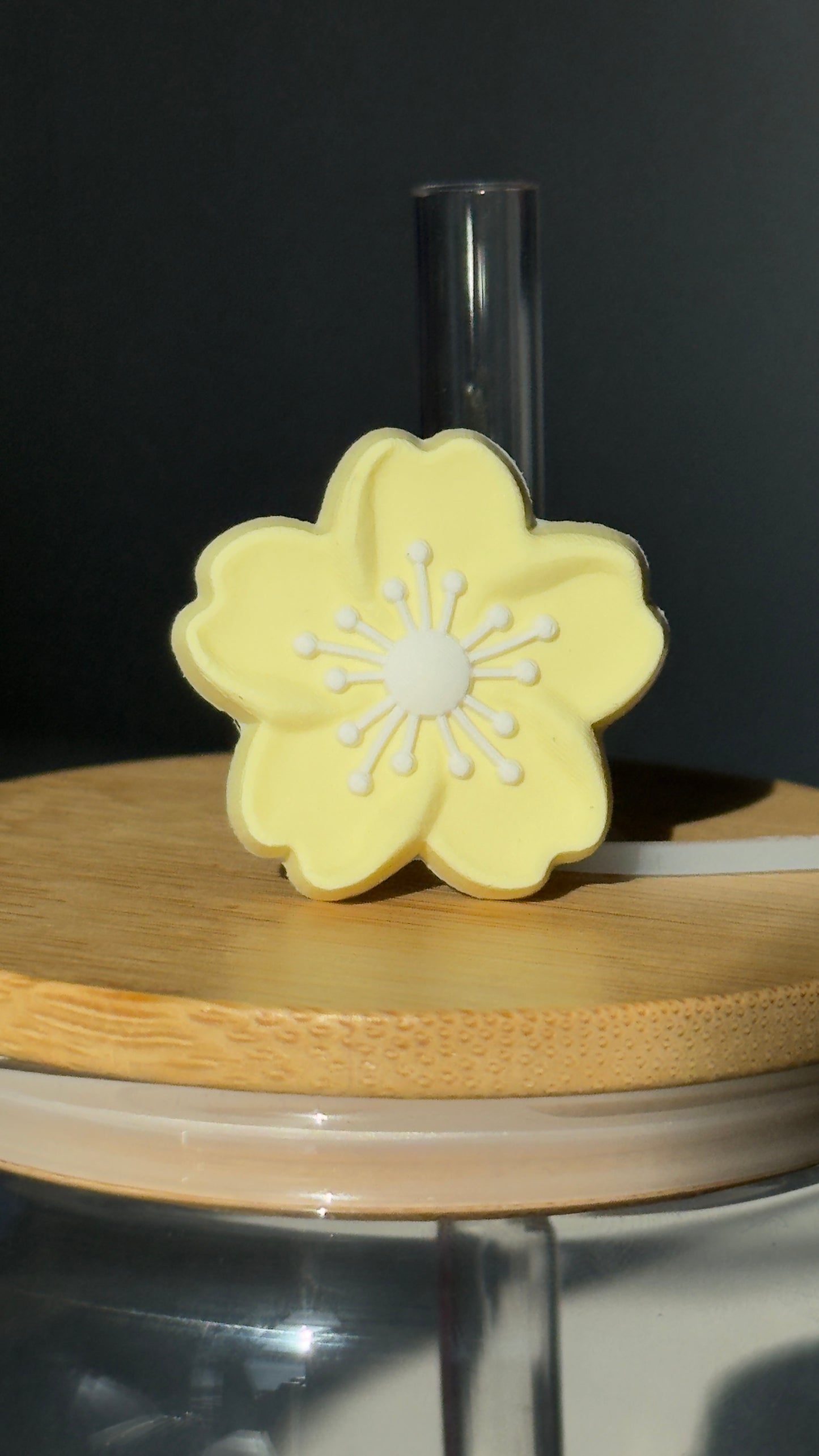 Yellow Flower Straw Topper