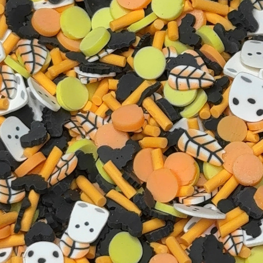 Spooky Ghosts, Bats & Leaves Polymer Clay Mix 5mm