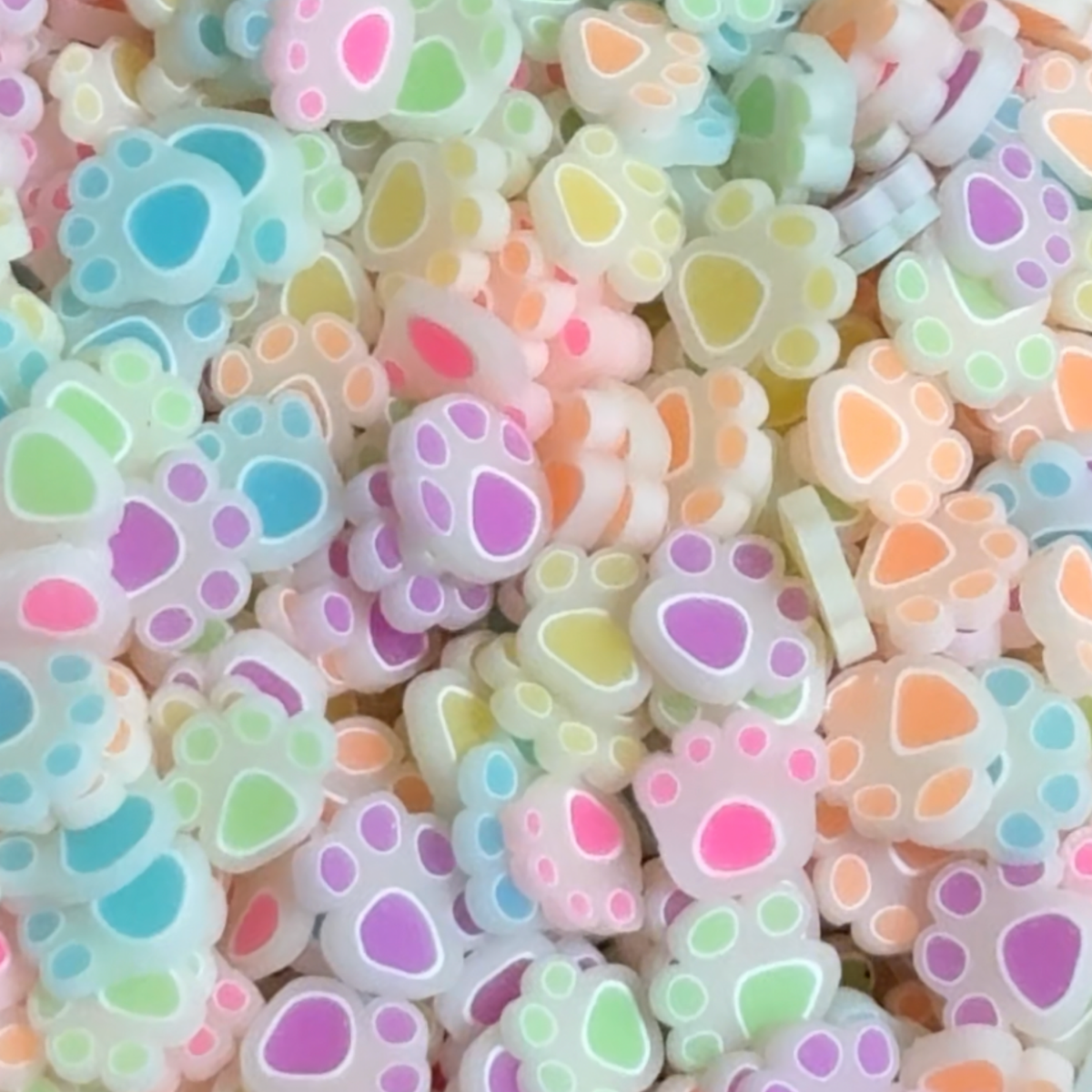 Glow in the Dark Paw Polymer Clay 5mm