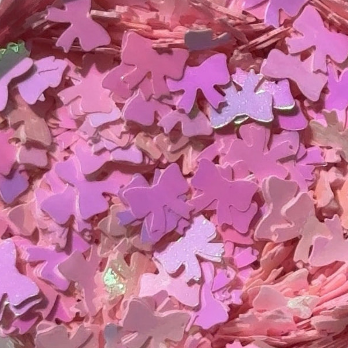 Pink Bow Shaped Glitter | Snow Globe Tumbler Filler