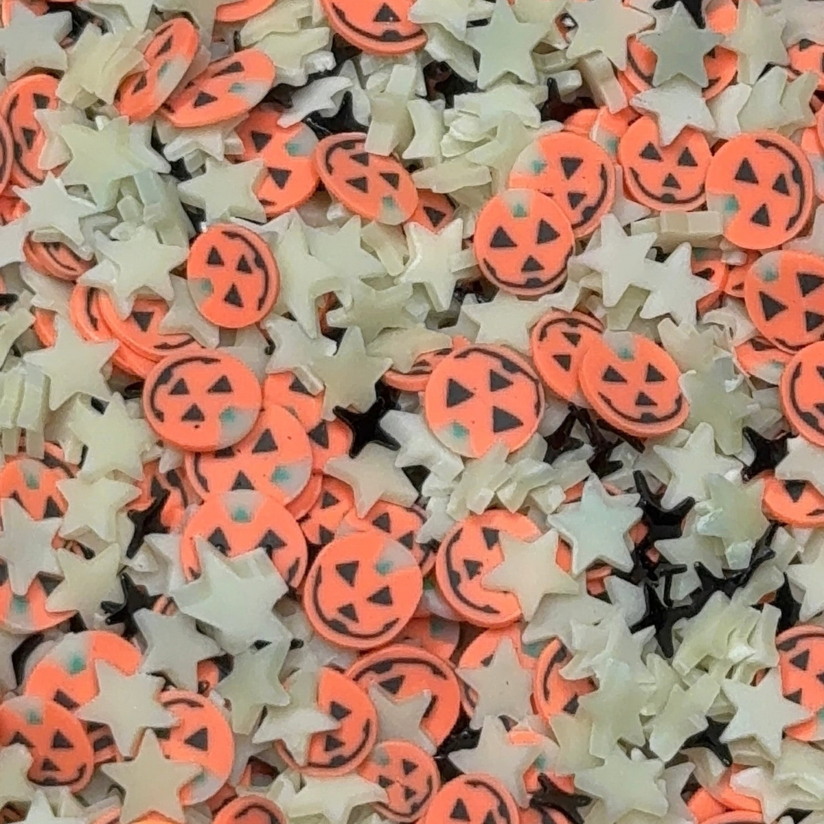 Glow-in-the-Dark Pumpkin & Star Polymer Clay Mix 5mm