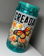Christian Snowglobe Tumbler: "Creada con un propósito" - Blue