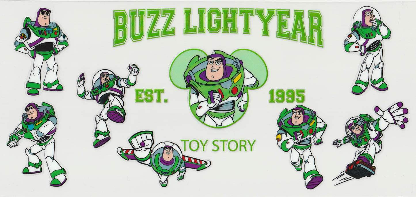 Buzz Lightyear UV DTF Cup Wrap | 16oz Cup Decal