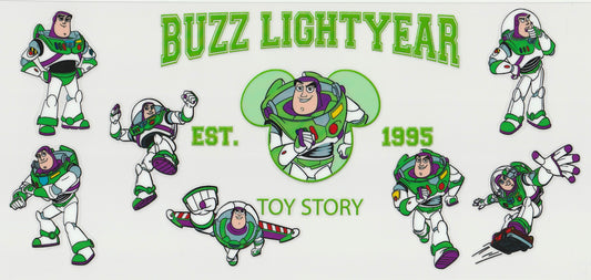 Buzz Lightyear UV DTF Cup Wrap | 16oz Cup Decal