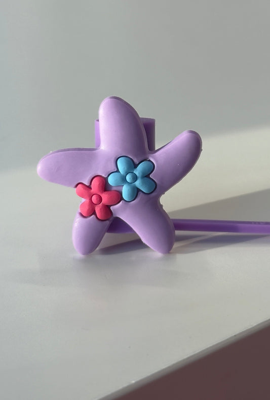 Purple Star Straw Topper