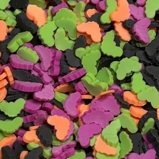 Multicolor Halloween Bats Polymer Clay 5mm