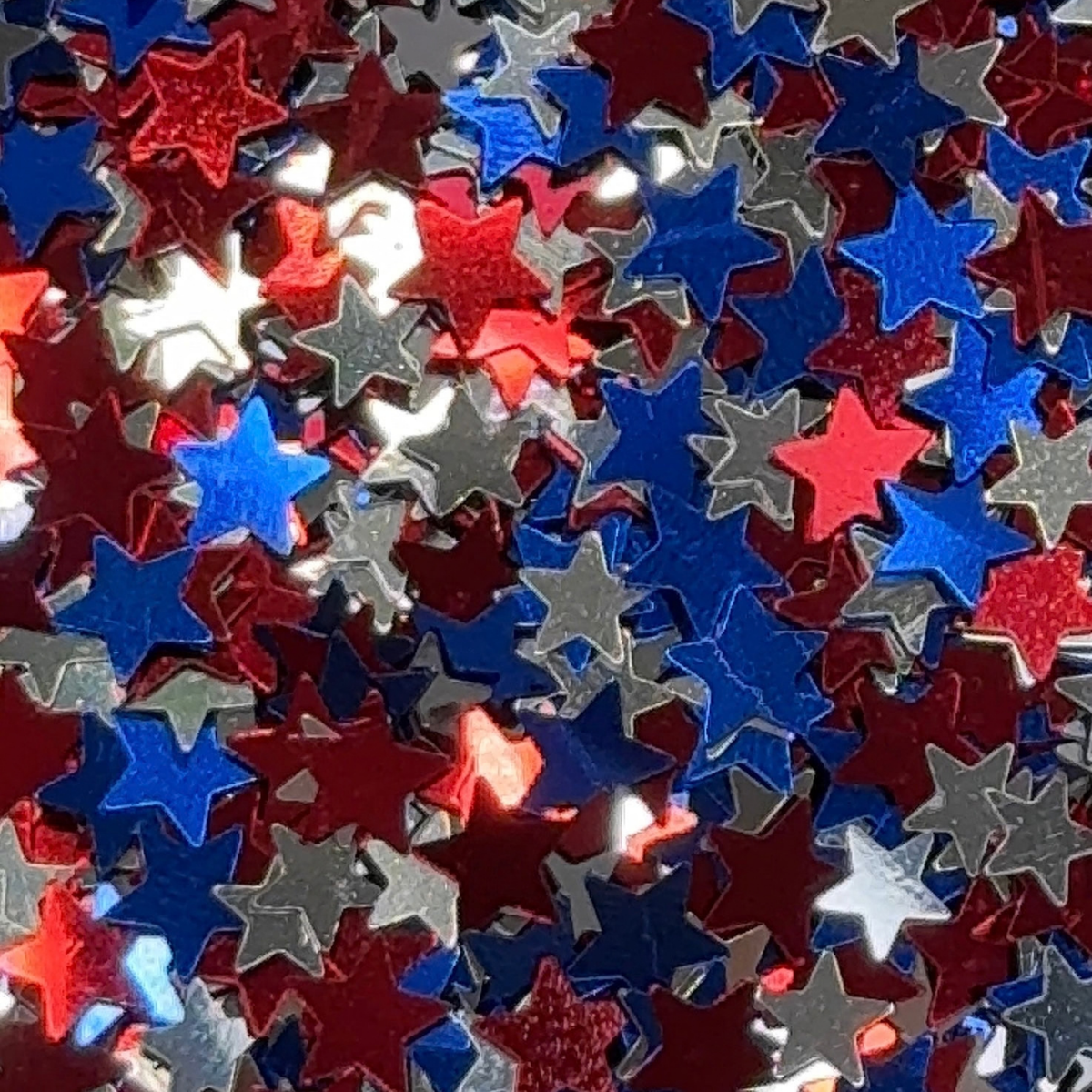 Red,Blue,Silver Star Mix Glitter Shapes