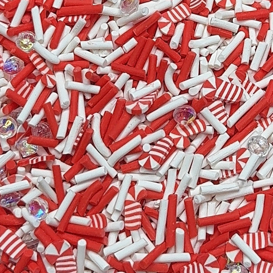 Candy Cane Sparkle Polymer Clay Mix 5mm