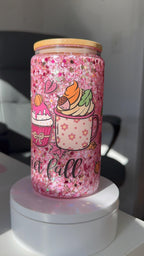 Pink Glitter Snow Globe Tumbler - Fall Sweet Fall