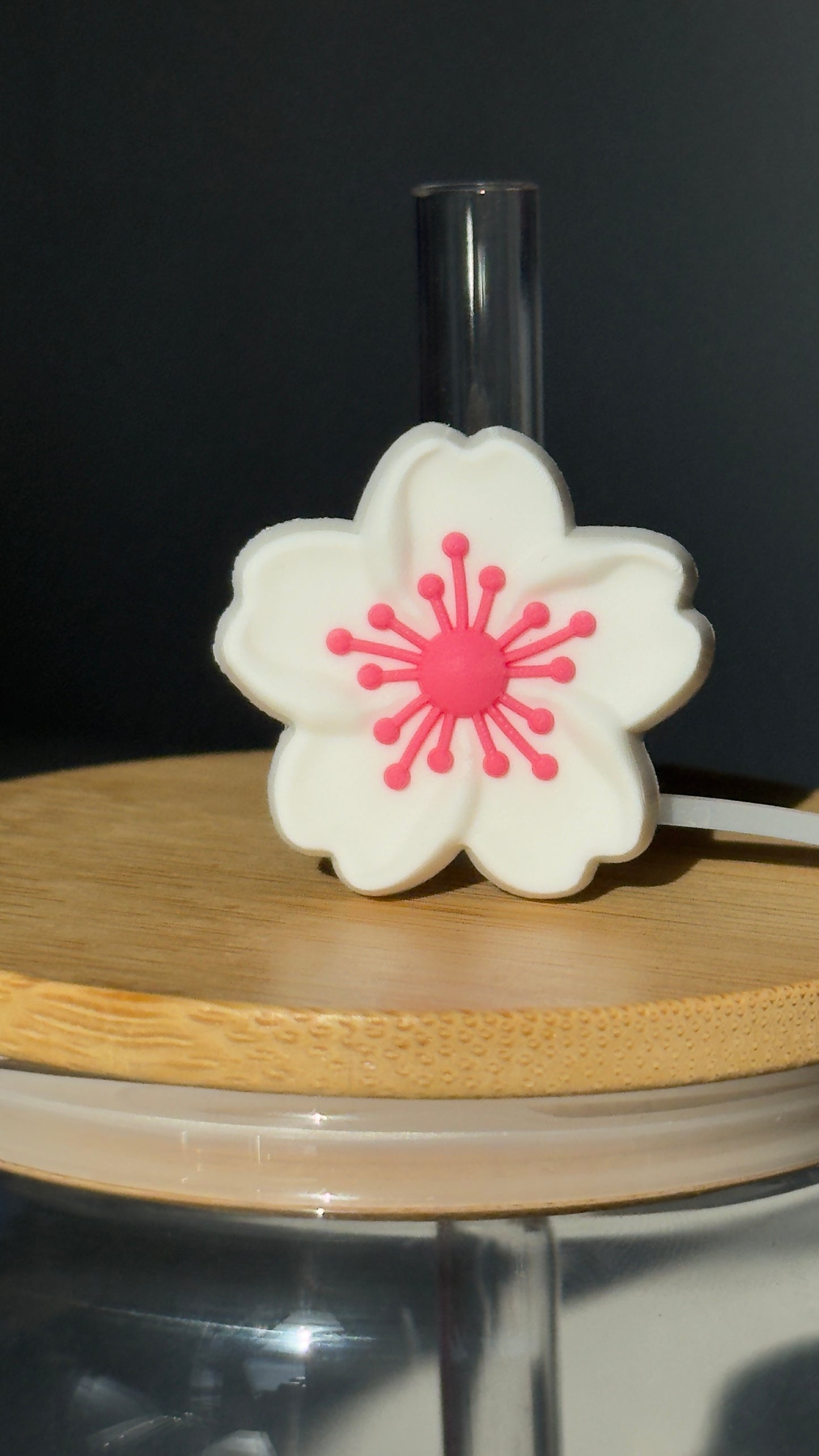 White Flower Straw Topper