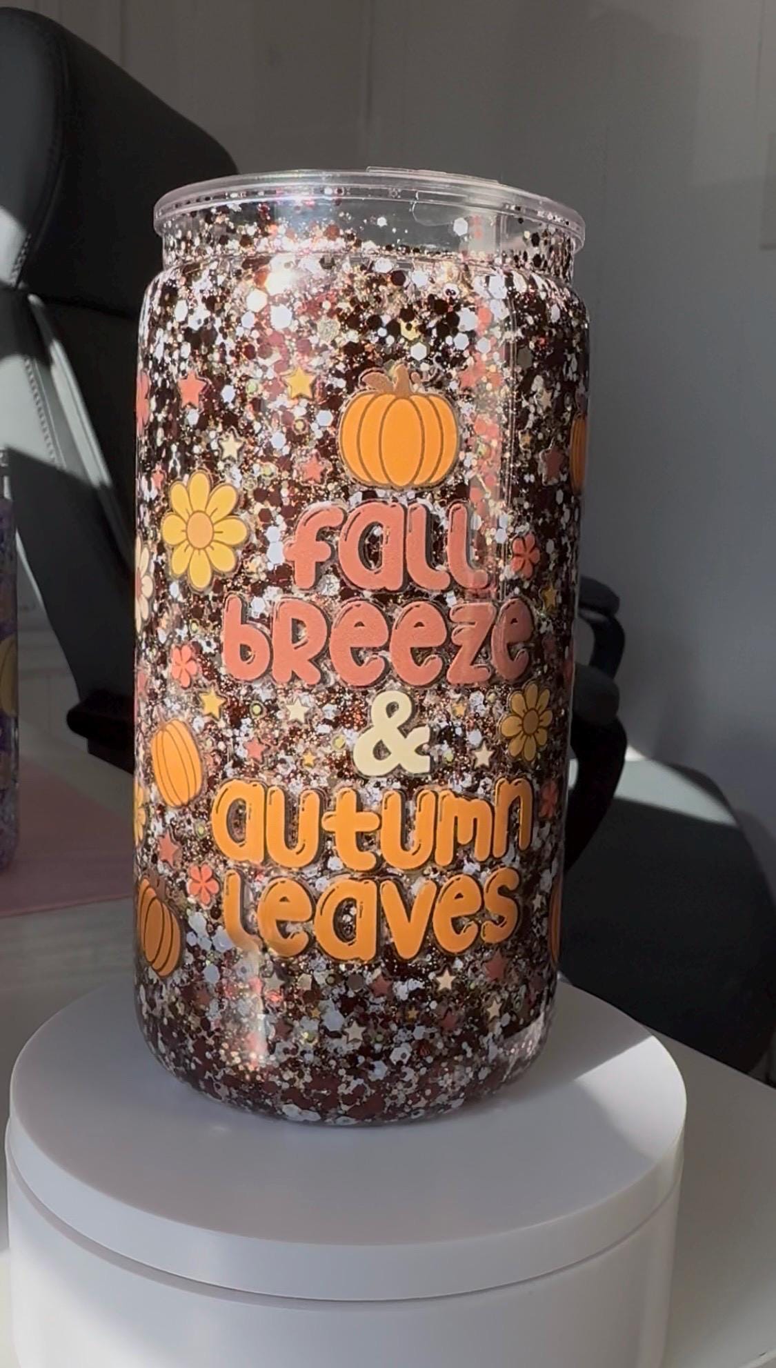 Fall Breeze & Autumn Leaves SnowGlobe Tumbler