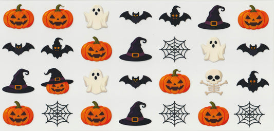 Pumpkin,Hats,Bats UV DTF Cup Wrap | Halloween Design | 16oz Cup Decal