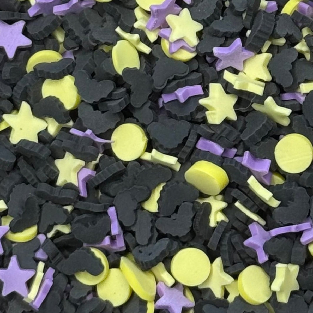 Bat & Purple Stars Halloween Polymer Clay 5mm