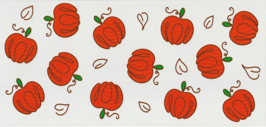Scattered Pumpkin UV DTF Cup Wrap | Autumn Pattern | 16oz Cup Decal