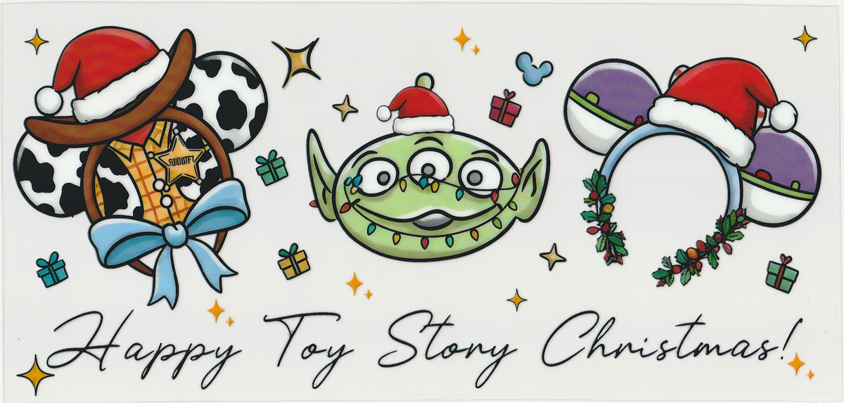 Happy Toy S. Christmas | Christmas Design | UV DTF Cup Wrap | 16oz Cup Decal