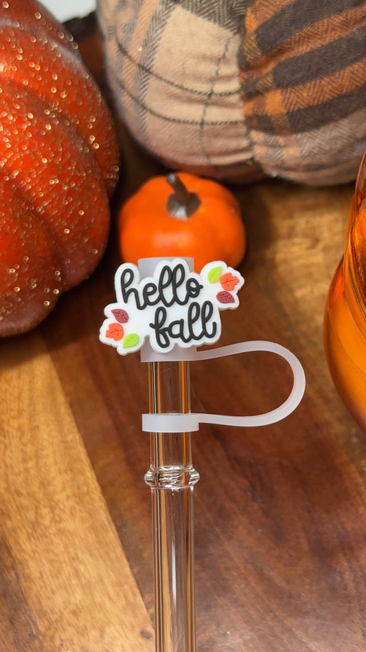 Hello Fall Straw Topper