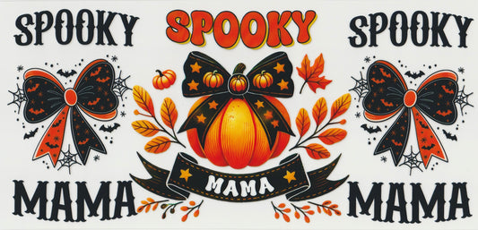 Spooky Mama UV DTF Cup Wrap | Halloween Design | 16oz Cup Decal