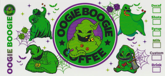 Oogie Boogie UV DTF Cup Wrap | Halloween Design | 16oz Cup Decal