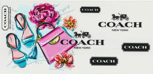 Coach UV DTF Cup Wrap | 16oz Cup Decal