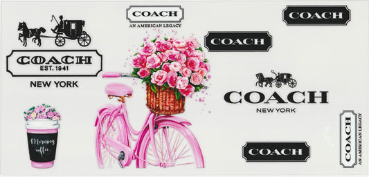 Coach UV DTF Cup Wrap | 16oz Cup Decal