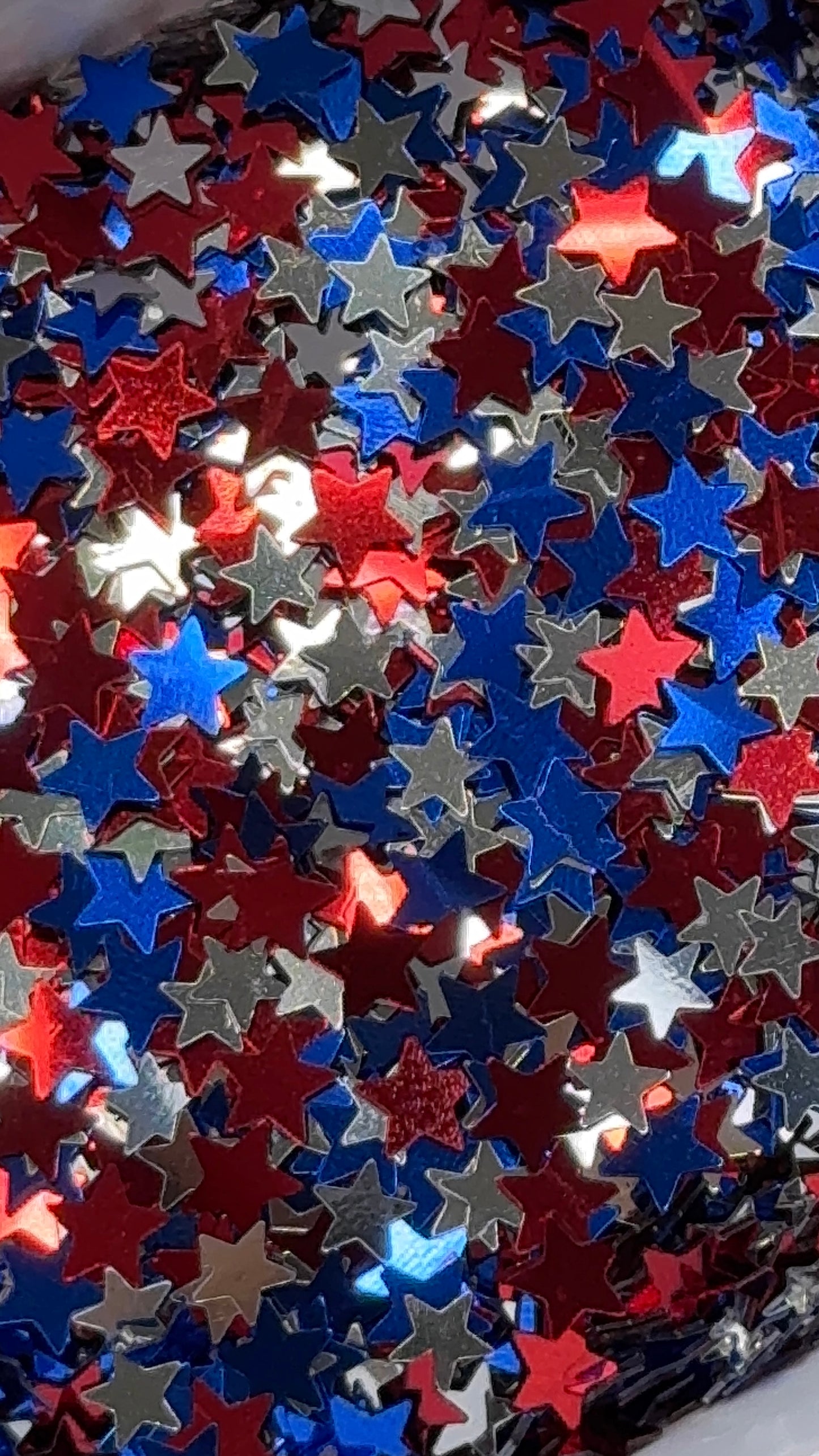 Red,White,Silver Star Mix Glitter Shapes