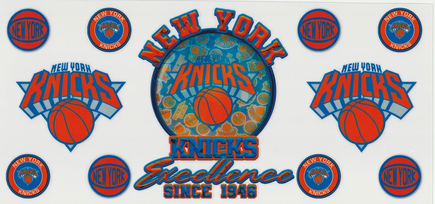 New York Knicks UV DTF Cup Wrap | 16oz Cup Decal