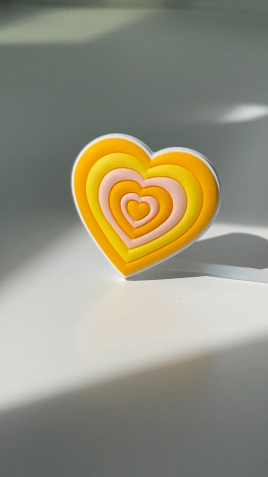 Yellow heart Straw Topper