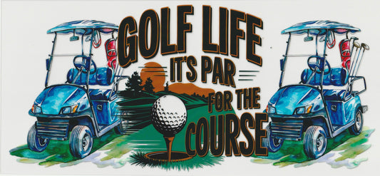 Golfing UV DTF Cup Wrap | 16oz Cup Decal