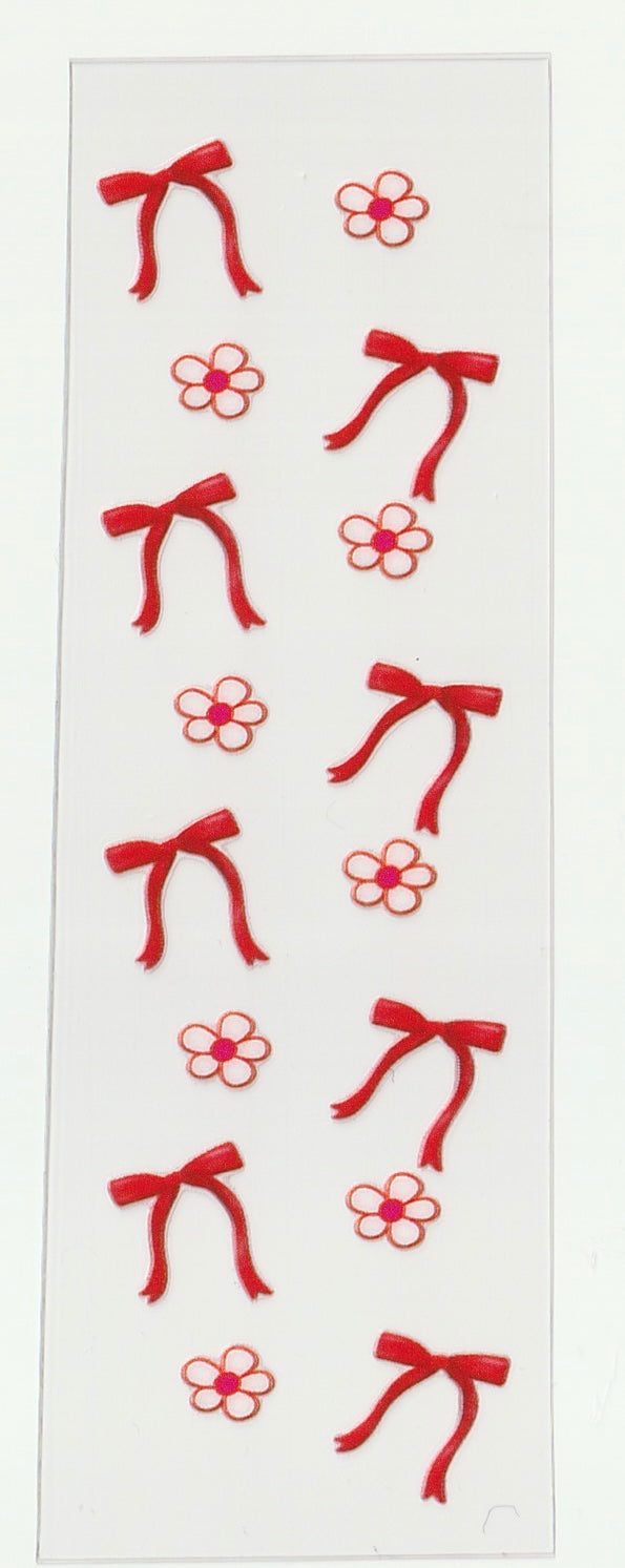 Red bows and flowers pen wrap
