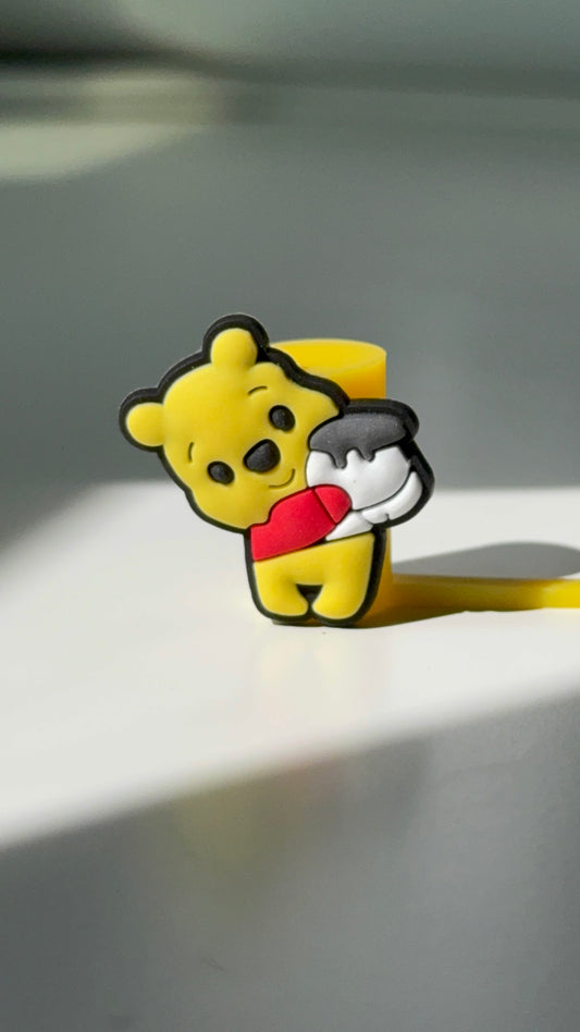 Winnie with honey Straw Topper