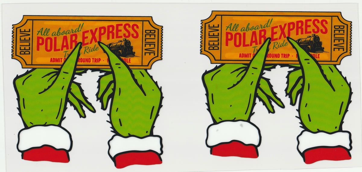 Polar Express Ticket UV DTF Cup Wrap | Christmas Design | 16oz Cup Decal