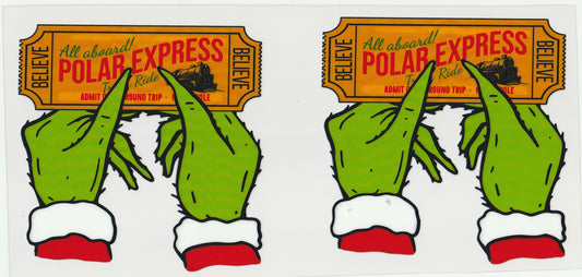 Polar Express Ticket UV DTF Cup Wrap | Christmas Design | 16oz Cup Decal