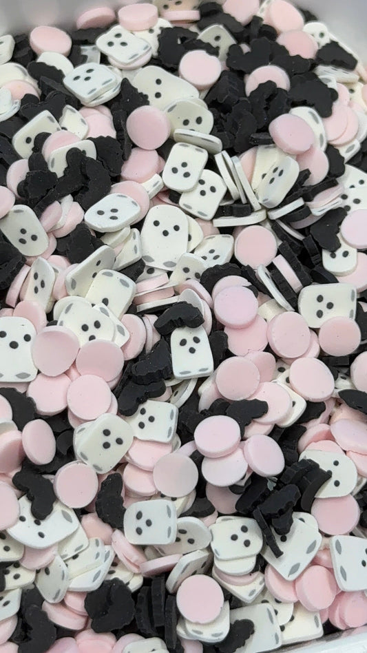 Pink Ghost & Bat Halloween Polymer Clay 5mm