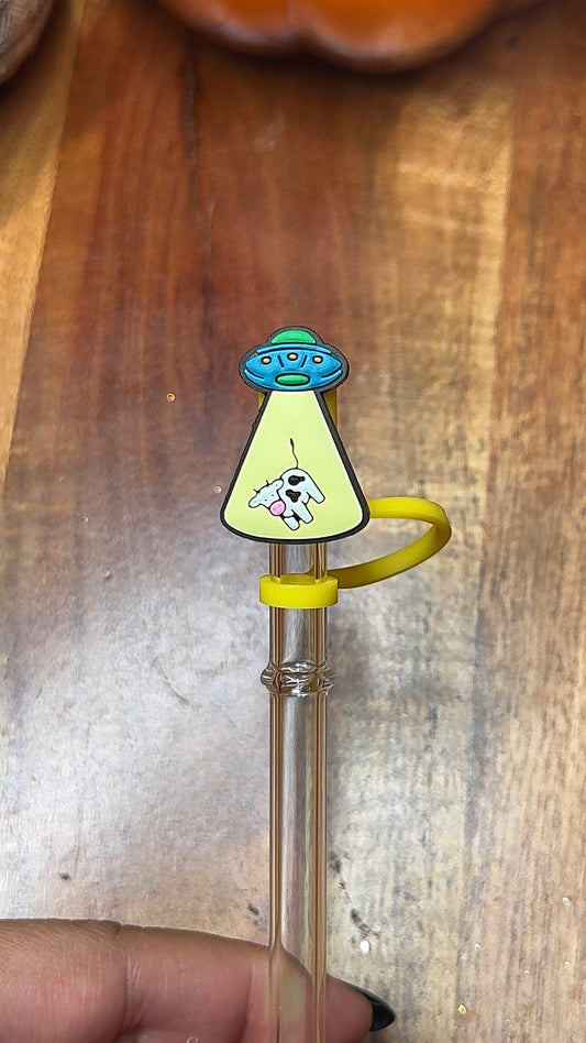 Cow Abduction Straw Topper
