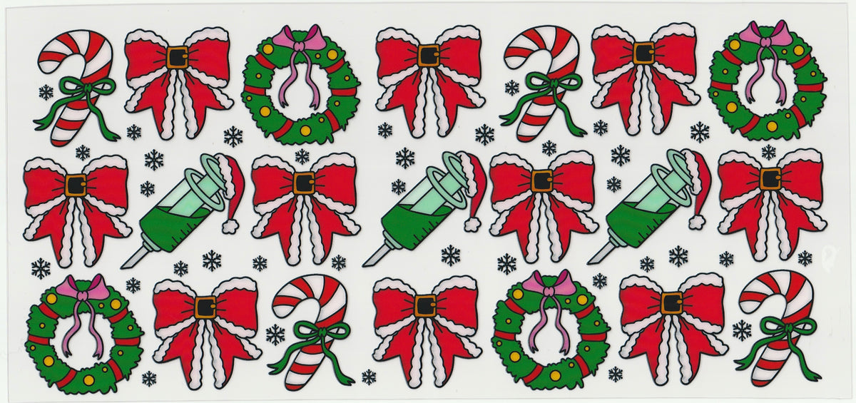Nursemas UV DTF Cup Wrap | Christmas Design | 16oz Cup Decal